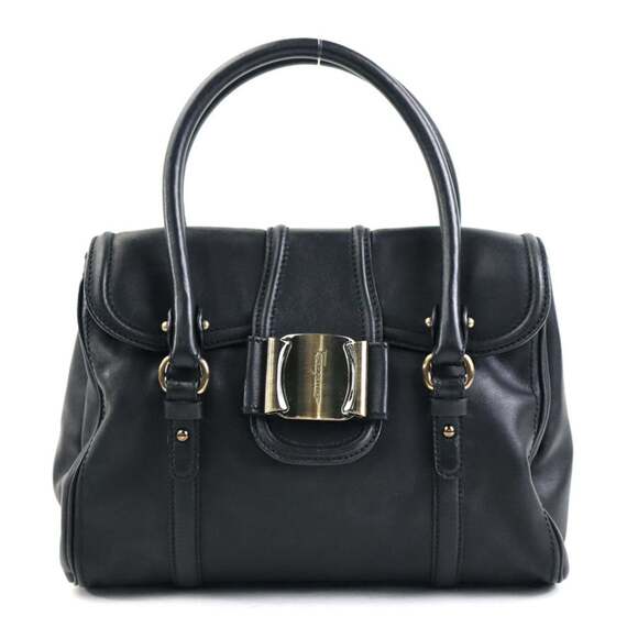 Salvatore Ferragamo handbag leather black ladies h30747a